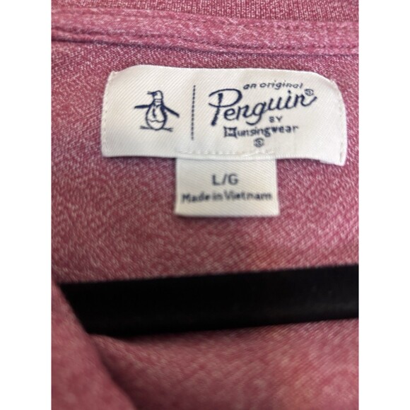 Penguin Men’s Large Light Red  Polo Shirt Fit Short Sleeve 100% Cotton. Used. - Picture 3 of 5